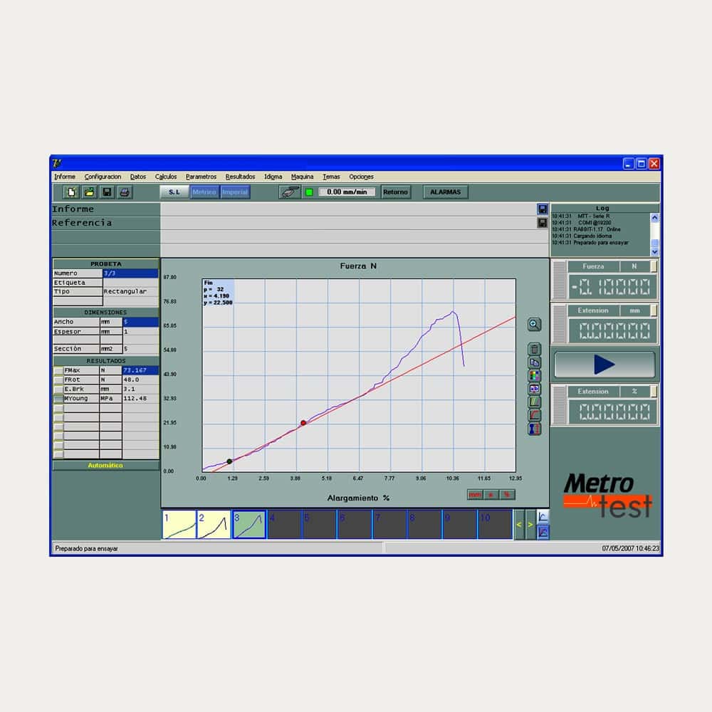Universal materials testing software-Metrotest