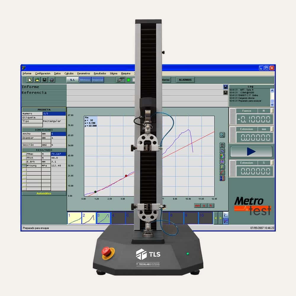 Vertical dynamometer for tensile tests on paper MTE-1L